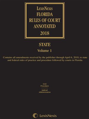 cover image of Florida Rules of Court Annotated